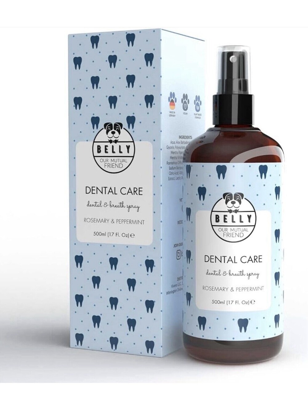 Belly Our Mutual Friend Dental Care Spray for Dogs - Rosemary & Peppermint, 500m